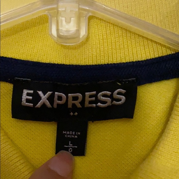 Express yellow short sleeve polo size: L - Picture 5 of 9